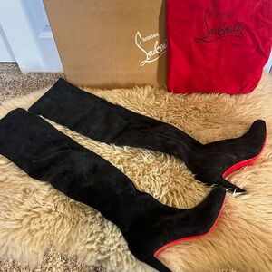 Christian Louboutin Black Over-the-Knee Boots